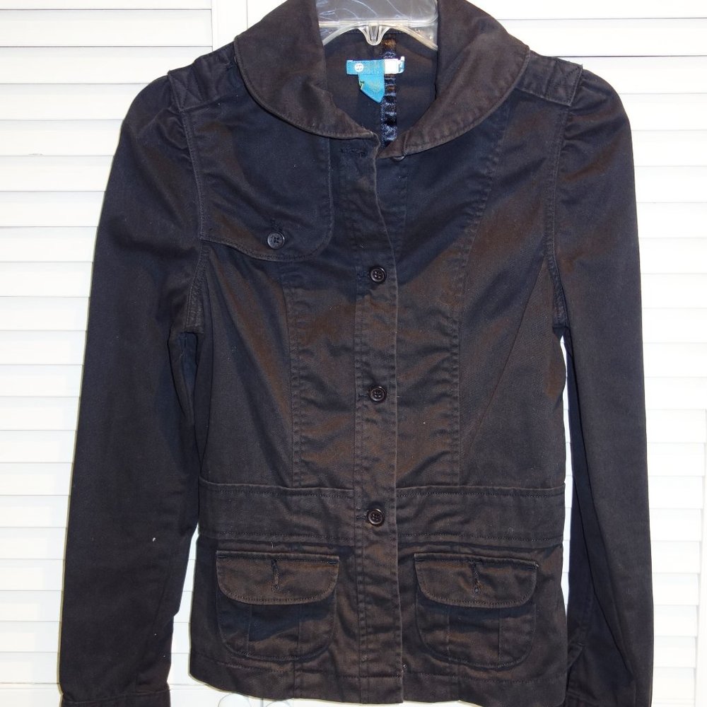 Split black 100% cotton XS jacket